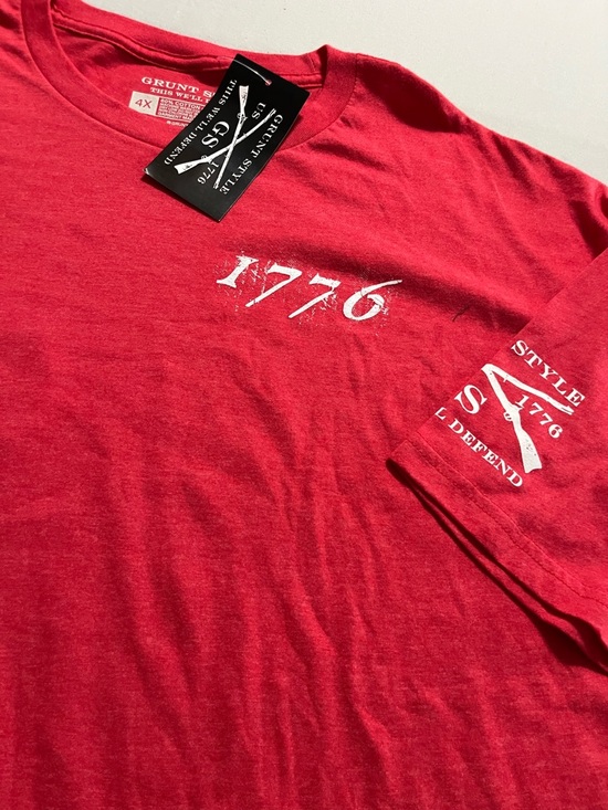 Men's Red Grunt Style 4X 1776 Graphic Short Sleeve Shirt - Picture 2 of 5